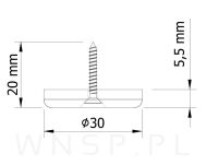 Ślizgacz teflonowy fi 30 mm - 2