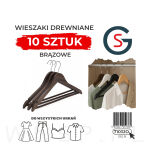 WIESZAK DREWNIANY BRĄZOWY NA UBRANIA ZESTAW X10 WIESZAKI DREWNIANE - 3