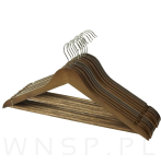 WIESZAK DREWNIANY BRĄZOWY NA UBRANIA ZESTAW X10 WIESZAKI DREWNIANE - 4