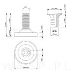 Stopka meblowa M10 X 32 mm z gniazdem do mebli - 2