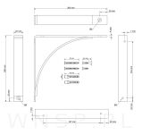 Wspornik do półki ściennej RADIUS 200 x 180 x 25 mm - 3