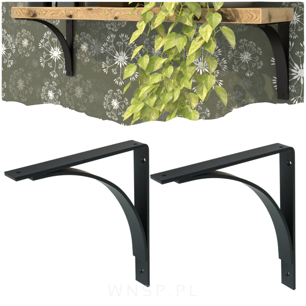 Wspornik do półki ściennej 2 sztuki RADIUS 200 x 180 x 25 mm