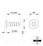 Wkręt 4,0 X 13 mm podkładkowy do drewna - 2