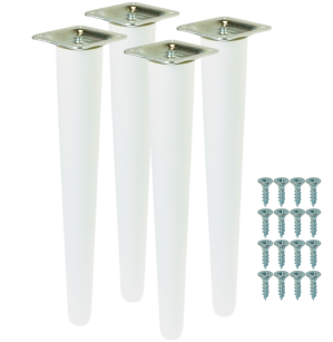 4x Noga bukowa prosta UNIQ 45 CM z blachą montażową