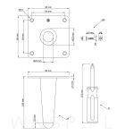 Nogi stalowe proste 10 cm, zestaw z wkrętami, chrom - 2