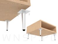 Nogi stalowe proste 10 cm, zestaw z wkrętami, chrom - 3
