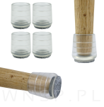 Ślizgacz ochronny PVC okrągły na nogę Ø 22 mm transparentny, z filcem - 6