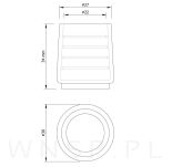 Ślizgacz ochronny PVC okrągły na nogę Ø 22 mm transparentny, z filcem - 3