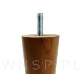 Noga bukowa prosta, stożek 10 cm, orzech ze szpilką M8 x 25 mm - 7