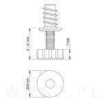 Stopka meblowa regulator do mebli zestaw 10 sztuk, nóżki do mebli M6 z gniazdem - 4
