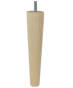 Noga bukowa prosta, stożek 20 cm, surowa ze szpilką M8 x 25 mm