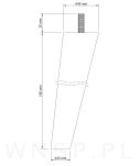 Noga bukowa skośna, stożek 15 cm, surowa ze szpilką M8 x 25 mm - 2