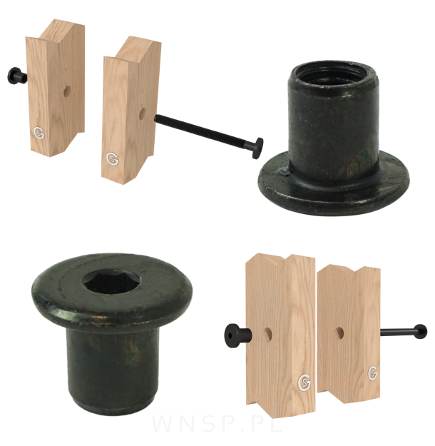 Nakrętka Ericsona M8 x 11,5, tulejka meblowa 10 sztuk do połączeń, łeb płaski, czarna