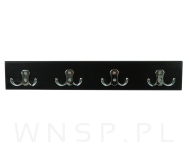 Wieszak ścienny na ubrania, z 4 haczykami, czarny - 5