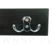 Wieszak ścienny na ubrania, z 4 haczykami, czarny - 4