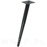 Noga stalowa skośna stożek 40 cm, z blachą montażową, czarna matowa - 4