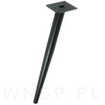 Noga stalowa skośna stożek 40 cm, z blachą montażową, czarna matowa - 6