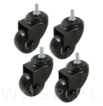 Kółko obrotowe Ø 40 mm, gumowane czarne z trzpieniem M6 x 15 mm - 4