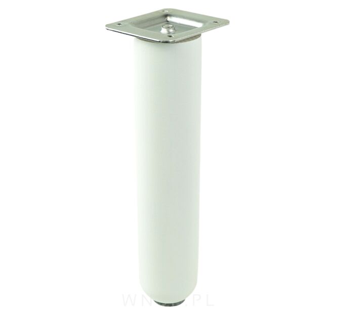 Nóżka bukowa biała 15 cm, walcowa 45 mm z blachą