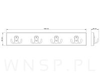 Wieszak ścienny na ubrania, z 4 haczykami, biały - 2