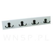 Wieszak ścienny na ubrania, z 4 haczykami, biały - 3