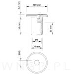M8 X 16 mm, nakrętka Ericsona płaska - 3