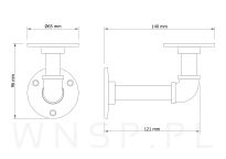 Wspornik do półki ściennej z flanszą 2 sztuki 140 x 96 mm - 2