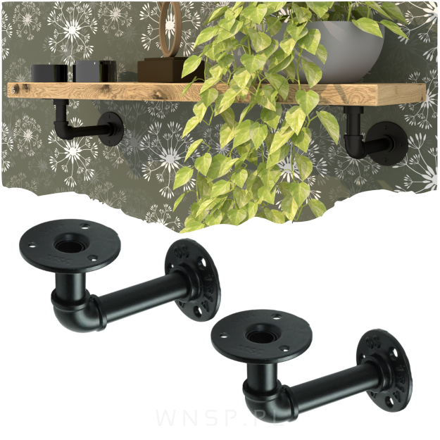 Wspornik do półki ściennej z flanszą 2 sztuki 140 x 96 mm