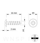 Wkręt 4,0 X 16 mm podkładkowy do drewna - 2