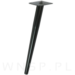 Noga stalowa skośna stożek 35 cm, z blachą montażową, czarna matowa - 4