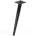 Noga stalowa skośna stożek 35 cm, z blachą montażową, czarna matowa - 6