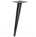 Noga stalowa skośna stożek 35 cm, z blachą montażową, czarna matowa - 4