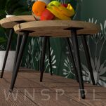 Noga stalowa skośna stożek 35 cm, z blachą montażową, czarna matowa - 9