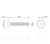 M6 X 35 mm metryczny z łbem walcowym SW 4 - 2