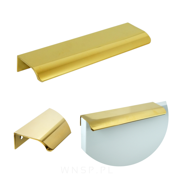 Uchwyt krawędziowy Lyon złoty, rozstaw 128 mm