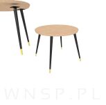 Noga stalowa skośna stożek 30 cm, z blachą montażową, czarny + mosiądz - 6