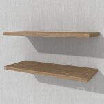 2x Półki do ściany, konsol, wsporników ściennych z płyty w dekorze orzechu, 400 x 200 x 18 mm - 3
