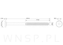 Wkręt HWI 6,3 X 100 mm, SW4, ocynk żółty - 3