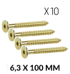 Wkręt HWI 6,3 X 100 mm, SW4, ocynk żółty - 9