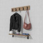 Haczyk podwójny, wieszak przykręcany na lamele, loft, czarny - 3