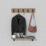 Haczyk podwójny, wieszak przykręcany na lamele, loft, czarny - 5