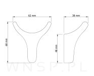 Wieszak podwójny typ Buffalo, przykręcany, satyna - 2