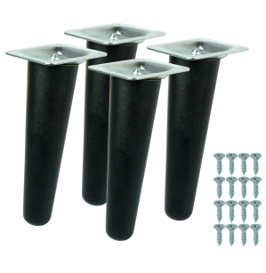 4x Noga bukowa skośna UNIQ 12 CM z blachą montażową