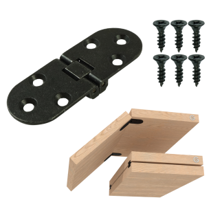 Zawias maszynowy do wkładek stołu 6 otworowy, 80 x 30 mm, czarny