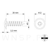 Wkręty 5,0 X 20 mm podkładkowy do drewna - 2