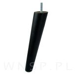 Noga bukowa skośna, stożek 20 cm, czarna ze szpilką M8 x 25 mm - 3