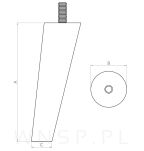 Zestaw nóżki skośne 35 CM, surowe, ze szpilką M8 X 25 MM + Blachy - 10