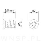 6,0 X 9.5 mm eurowkręt z łbem stożkowym - 2