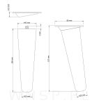 4x Noga dębowa skośna UNIQ 15 CM z blachą montażową - 2