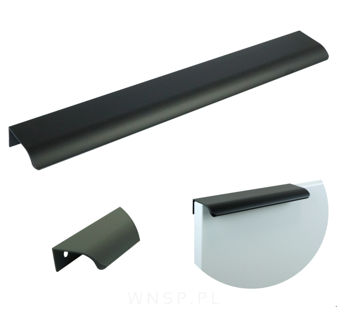 Uchwyt krawędziowy Lyon czarny, rozstaw 352 mm